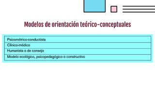Modelos de orientación teórico-conceptuales
 
