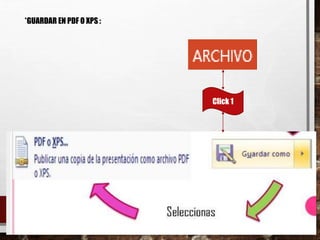 12
*GUARDAR EN PDF O XPS :
Click 1
 