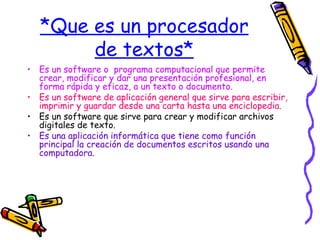 Diapositivas de un procesador de textos 1