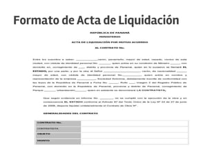 Formato de Acta de Liquidación
 