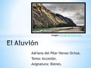 Adriana del Pilar Henao Ochoa.
Tema: Accesión.
Asignatura: Bienes.
Imagen Tomada de Flickr.com
 