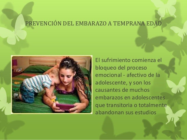 Diapositivas embarazo a temprana edad