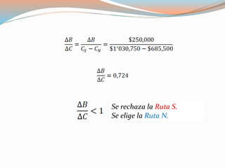 Se rechaza la Ruta S.
Se elige la Ruta N.
 