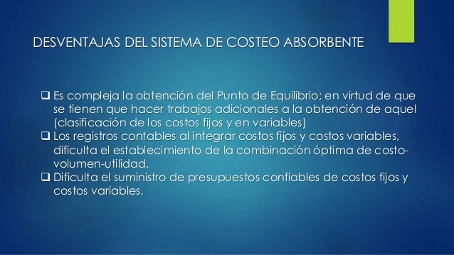 sistema de costeo absorbente