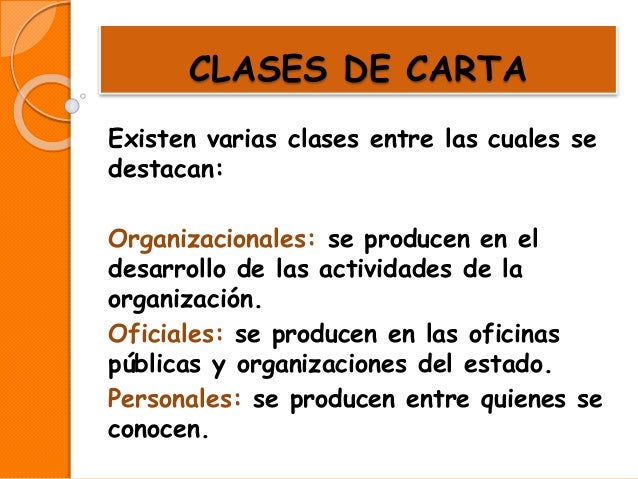 Resultado de imagen para clases de LA carta