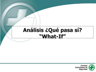 Análisis ¿Qué pasa sí?
“What-If”
 