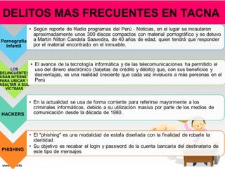 DELITOS MAS FRECUENTES EN TACNA
 