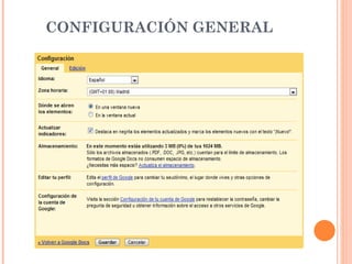 CONFIGURACIÓN GENERAL  