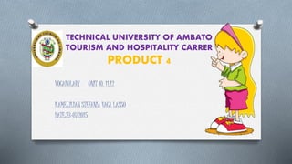TECHNICAL UNIVERSITY OF AMBATO
TOURISM AND HOSPITALITY CARRER
PRODUCT 4
VOCABULARY UNIT 10. 11.12
NAME:LILIAN STEFANIA VACA LASSO
DATE:23-07.2015
 