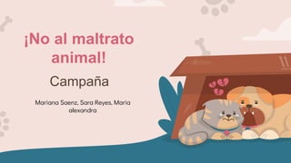 ¡No al maltrato
animal!
Mariana Saenz, Sara Reyes, Maria
alexandra
Campaña
 