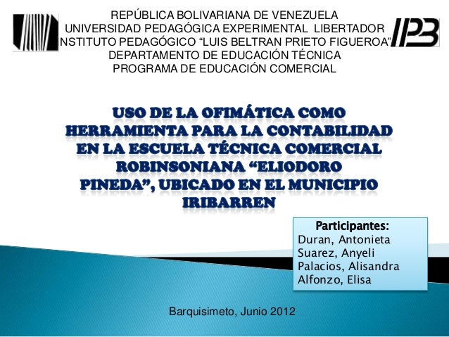 USO DE LA OFIMÁTICA COMO HERRAMIENTA PARA LA CONTABILIDAD
