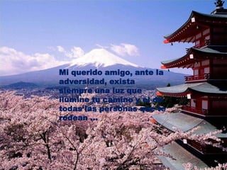 Mi querido amigo, ante la adversidad, exista siempre una luz que ilumine tu camino y el de todas las personas que te rodean ...