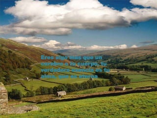 Eres algo mas que un cerebro o tu cuerpo, tu verdadera esencia es tu alma, que es eterna.