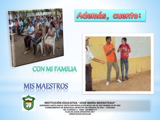 INSTITUCIÒN EDUCATIVA “JOSÈ MARÌA BERÀSTEGUI”
APROBADO HASTA NUEVA VISITA POR RESOLUCIÒN NªOO1166 DE SEPTIEMBRE 20 DE 2002
CORREGIMIENTO DE BERÀTEGUI, MUNICIPIO DE CIÉNAGA DE ORO – CÒRDOBA
•Nit: 812002451-3 DANE: 223189001117
PLAN DE ACIÓN OPERATIVO 2011
ORIENTACIÓN ESCOLAR