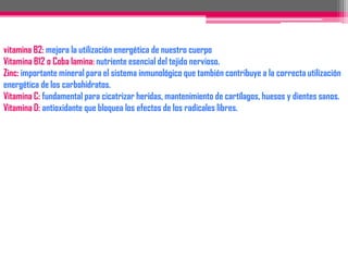11. QUÉ BENEFICIOS TIENE EL CONSUMO DEL YOGURT?los principales beneficios que el yogurt brinda a nuestro organismo son:-Generar tolerancia a la lactosa: Como antes mencionamos, este es un punto muy importante, para así aclarar que su consumo es posible entre las personas que no toleran los lácteos. Las bacterias ácido lácteas contienen lactasa (enzima que digiere la lactosa).-Previene y mejora los síntomas de diarrea: esto se debe a que el yogur ayuda a restablecer la flora bacteriana intestinal sana, que se destruye por las diarreas. Por otro lado este alimento fortalece nuestro sistema inmunológico ayudándolo a defenderse contra las infecciones.