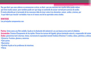 13. ¿QUÉ BENEFICIOS TIENE EL CONSUMO DE FRUTAS?Las frutas constituyen un grupo especial de alimentos, pues sus nutrientes son de fácil absorción. Este selecto grupo, que se puede disfrutar de forma natural y a cualquier hora del día, aporta al cuerpo los minerales, vitaminas, agua y fibra que requiere para su funcionamiento. El consumo de frutas facilita procesos digestivos, aporta elasticidad a la piel y refuerza el sistema inmunológico. No contienen grasa y aportan azúcares simples que ayudan al cuerpo a generar calorías sanamente. El banano, por ejemplo, tiene un mayor contenido de dulce, por lo cual su consumo es limitado para personas con problemas de diabetes. Para mantener las frutas frescas, es recomendable guardarlas en la nevera, mas no congelarlas. Es recomendable protegerlas con una bolsa plástica y no dejarlas allí por mucho tiempo