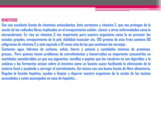 MANZANA14. describe las características y beneficios de cinco frutas que utilizaras para preparar yogurt.Manzana CARACTERÍSTICASLa manzana es el fruto del manzano, árbol de la familia de las Rosáceas. Esta familia incluye más de 2.000 especies de plantas herbáceas, arbustos y árboles distribuidos por regionestempladas de todo el mundo.Se podría decir que el cultivo de la manzana es tan antiguocomo la humanidad, siendo el manzano el árbol frutal más cultivado a nivel mundial.EL COLOR: El color de las manzanas destinadas a ser prensadas para producir sidra apenas tiene importancia y no resulta relevante en el color de aquella. Las sustancias que forman el color se oxidan en el proceso y desaparece. Sólo tiene importancia para el ojo humano ya que permite diferencias distintas variedades de manzana.FORMA O TAMAÑO: El tamaño de la manzana nos dará una proporción de piel-pulpa determinada, como veremos más adelante la piel de la manzana tiene una acción filtrante que ayuda en el prensado. De todas formas la forma o el tamaño del fruto carece de importancia para realizar sidra.SABOR: La manzana está compuesta de tres grandes compuestos que forman sus sabores:DULCE: Gracias a los azucares que contiene la manzanaACIDO: Como resultado a los diferentes ácidos de la manzana.ASTRIGENTE: Sabor producido por los taninos.