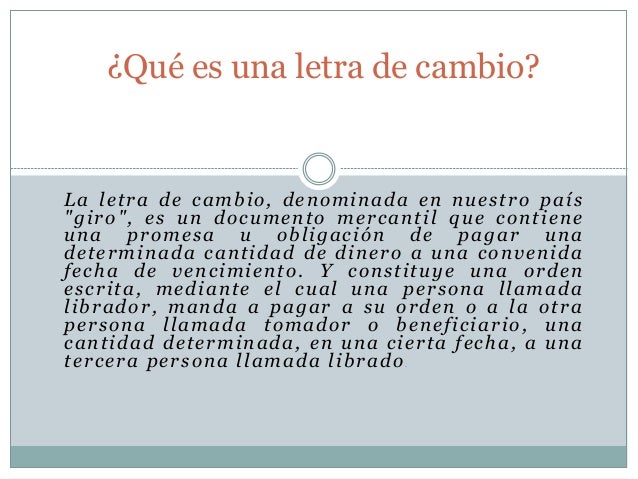Diapositivas letras de cambio