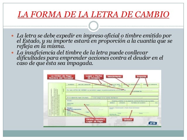 Diapositivas letras de cambio