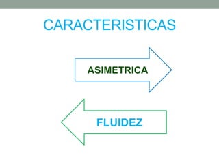 CARACTERISTICAS
ASIMETRICA
FLUIDEZ
 