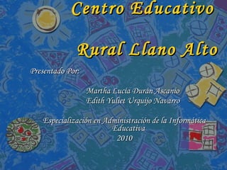 Centro Educativo    Rural Llano Alto ,[object Object],[object Object],[object Object],[object Object],[object Object]