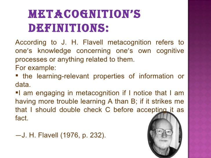 Flavell Flavell Metacognition Examples – NGAUS