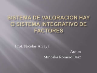 Prof. Nicolás Arcaya
Autor:
Minoska Romero Díaz
 