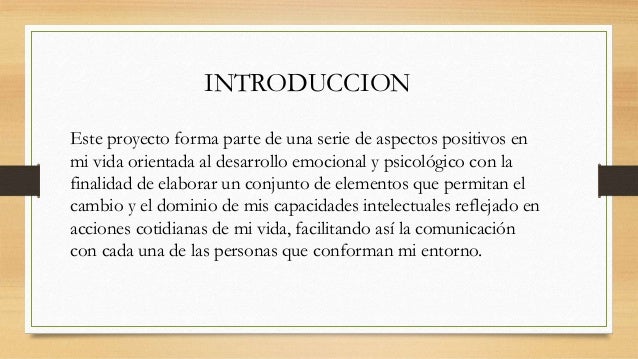 Introduccion Para Un Proyecto De Vida