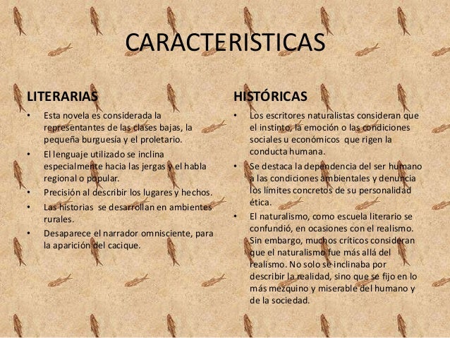caracteristicas de la literatura naturalista