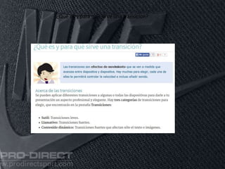 ¿Qué es y para qué sirve una transición?
 
