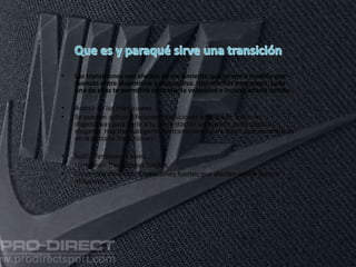 • Las transiciones son efectos de movimiento que se ven a medida que
avanzas entre diapositiva y diapositiva. Hay muchas para elegir, cada
una de ellas te permitirá controlar la velocidad e incluso añadir sonido.
• Acerca de las transiciones
• Se pueden aplicar diferentes transiciones a algunas o todas las
diapositivas para darle a tu presentación un aspecto profesional y
elegante. Hay tres categorías de transiciones para elegir, que encontrarás
en la pestaña Transiciones:
• Sutil: Transiciones leves.
• Llamativo: Transiciones fuertes.
• Contenido dinámico: Transiciones fuertes que afectan sólo el texto o
imágenes.
11/06/2016
 