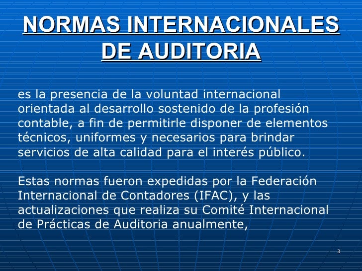 NORMAS INTERNACIONALES AUDITORIA