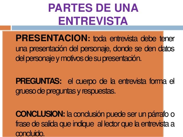 Diapositiva sobre entrevista