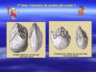 1ª fase: industria de piedra del modo 1. 