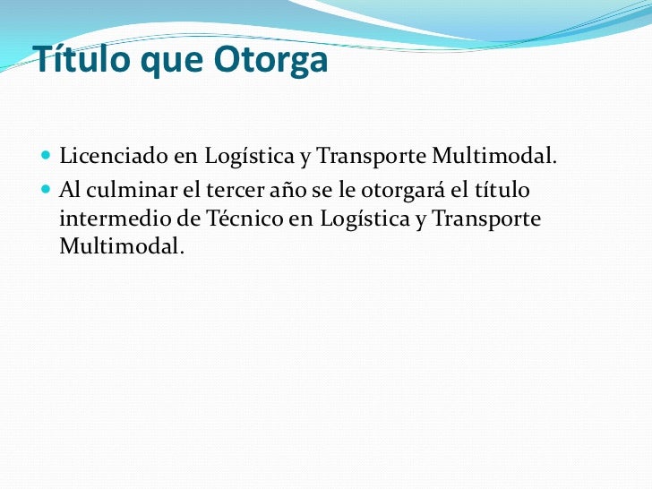 Diapositivas De Las Carreras De Logistica