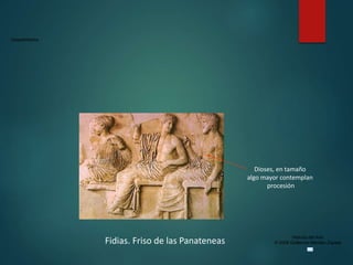 Claseshistoria
Historia del Arte
© 2006 Guillermo Méndez ZapataFidias. Friso de las Panateneas
Dioses, en tamaño
algo mayor contemplan
procesión
 