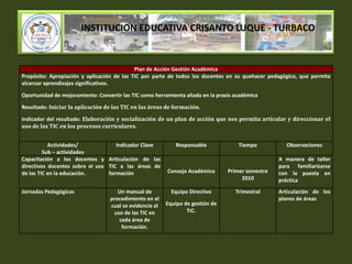 INSTITUCION EDUCATIVA CRISANTO LUQUE - TURBACO