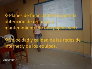 Planes de financiamiento para la obtención de recursos y mantenimiento de una página web.