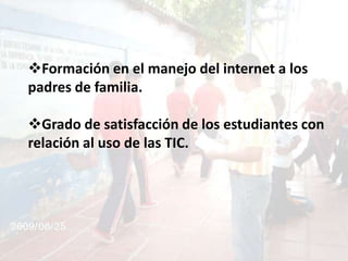 Número y tipo de servicios producidos por los profesores en el campo curricular.