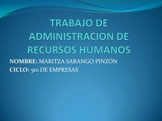 NOMBRE: MARITZA SARANGO PINZÓN
CICLO: 5to DE EMPRESAS
 