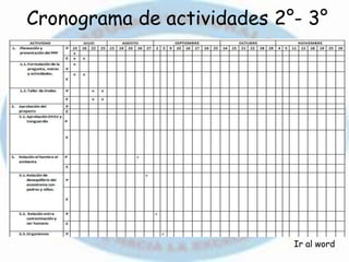 Cronograma de actividades 2°- 3°
Ir al word
 