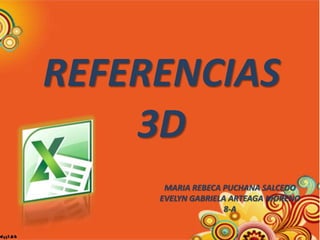 REFERENCIAS
    3D
      MARIA REBECA PUCHANA SALCEDO
     EVELYN GABRIELA ARTEAGA MORENO
                    8-A
 