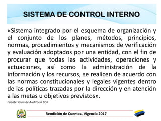 INFORME DE GESTIÓN DE CONTROL INTERNO DE LA VIGENCIA 2017 | PDF