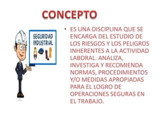 Aspecto legal en colombiaLa Ley 9ª de 1.979 o Código Sanitario Nacional La Resolución 2400 o Estatuto de Seguridad Industrial El Decreto 614 / 84, que implementó el Plan Nacional de Salud Ocupacional La resolución 2013 / 86 que reglamenta los COPASO (Comité Paritario de Salud Ocupacional) En Colombia se han expedido varias leyes desde 1.950 y hasta la fecha entre ellas las más importantes han sido: