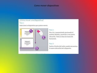Como mover diapositivas
 