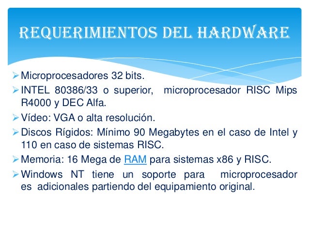 Diapositivas sistema operativo windows nt
