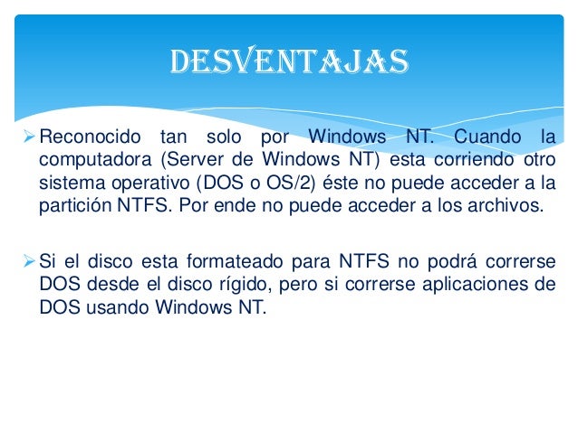 Diapositivas sistema operativo windows nt
