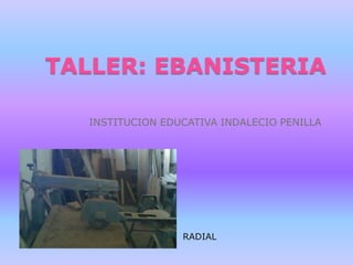 TALLER: EBANISTERIA INSTITUCION EDUCATIVA INDALECIO PENILLA RADIAL 