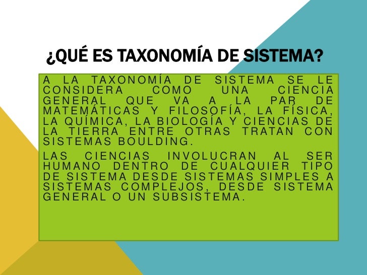 Taxonomia de los sistemas