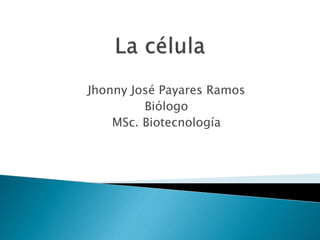 Jhonny José Payares Ramos
Biólogo
MSc. Biotecnología
 